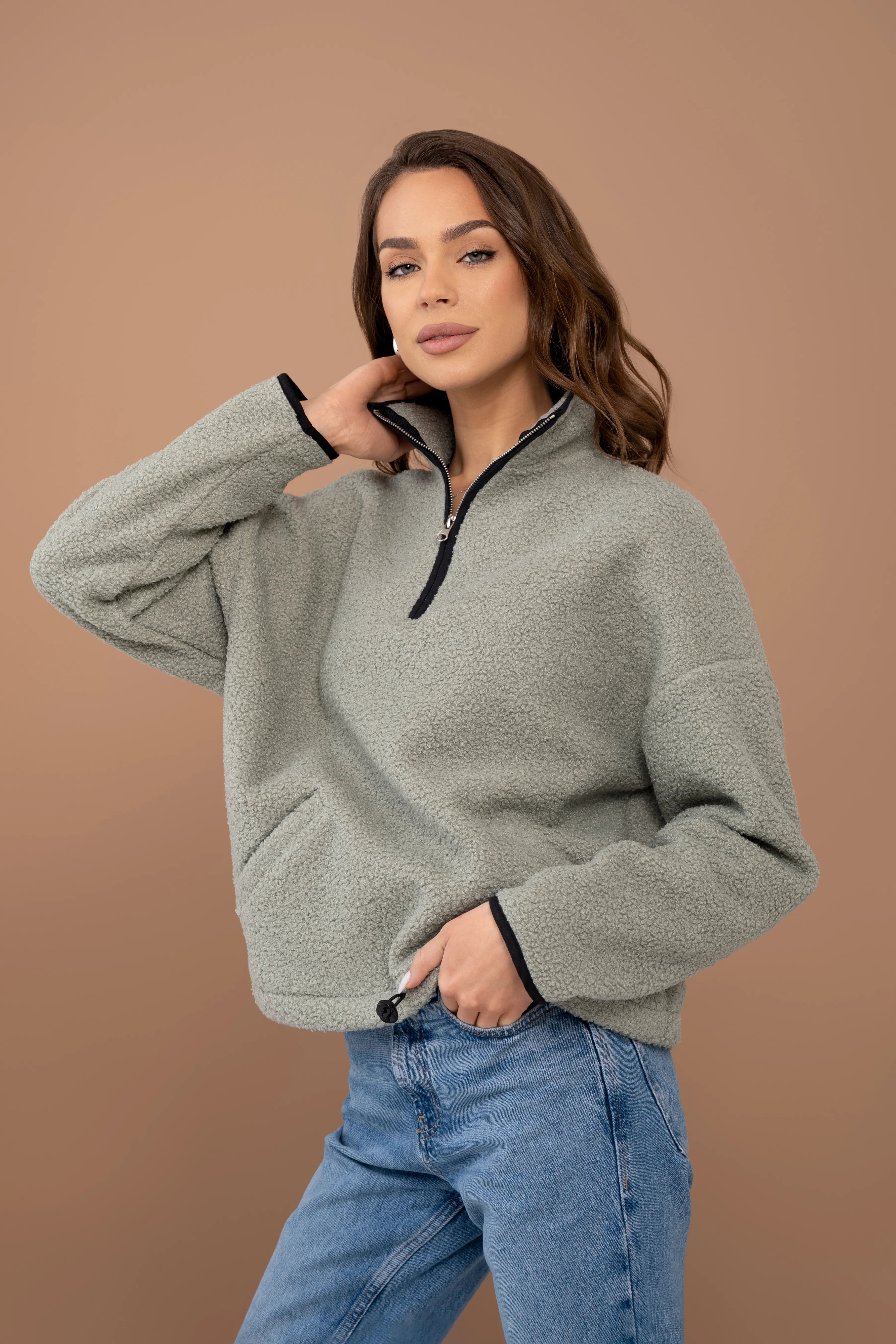 Oversized Teddy-Sweatshirt „Dana" CMF570-17